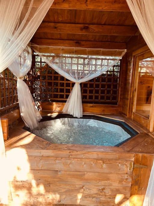 Chalet Bois Jacuzzi Bessan Exterior foto